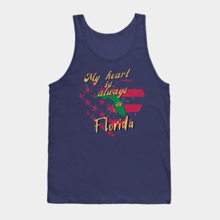 My heart is always in Florida USA patrionism Tank Top